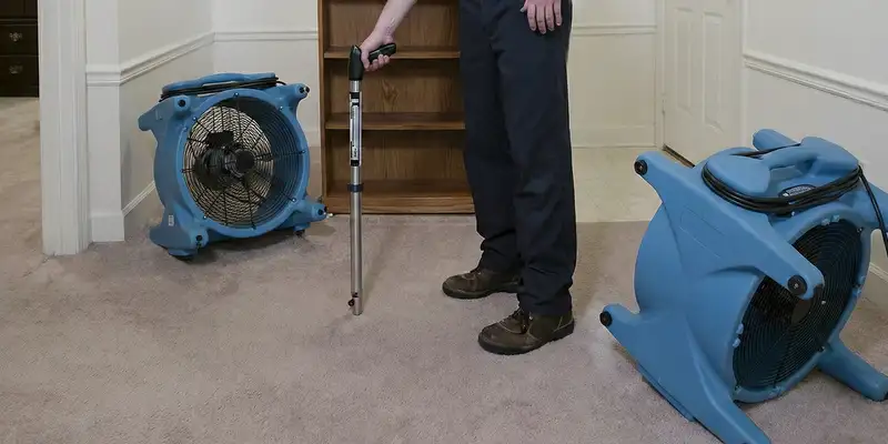 emergency water removal equipment deployed to dry a flooded residential interior in Milwaukee, WI