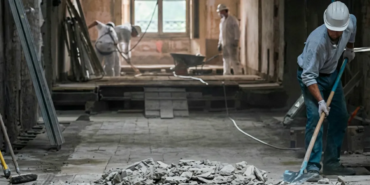 fire damage restoration professionals performing structural cleanup and restoration after a fire in Milwaukee, WI