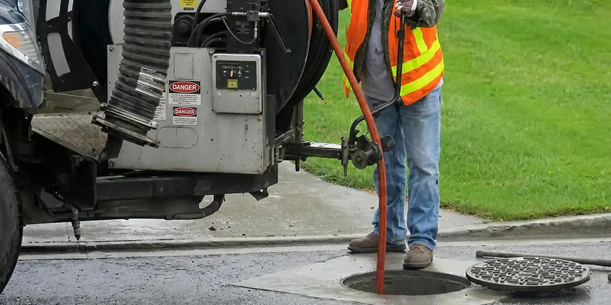 sewage clean up professionals using industrial equipment to remove contaminated wastewater in Milwaukee, WI